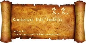 Kanizsai Kálmán névjegykártya