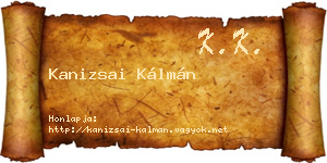 Kanizsai Kálmán névjegykártya